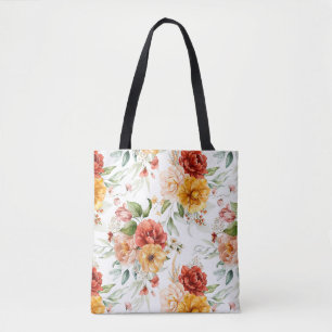 Bolso De Tela Patrón de flores de Peony Rojo