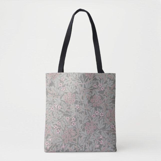 Bolso De Tela Patrón de flores de William Morris Jasmine (Anverso)