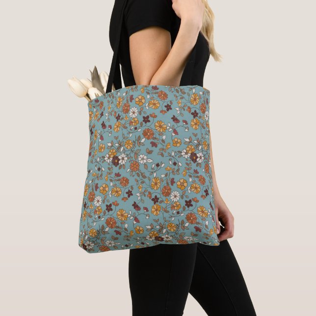Bolso De Tela Patrón de flores del Boho retro (Detalle)
