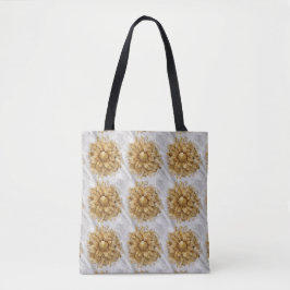 Bolso De Tela Patrón de flores doradas
