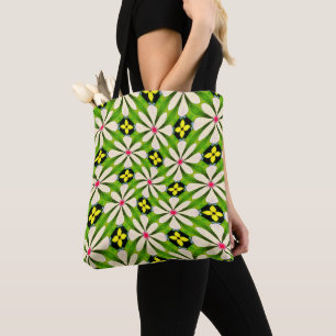 Bolso De Tela Patrón de flores estéticas
