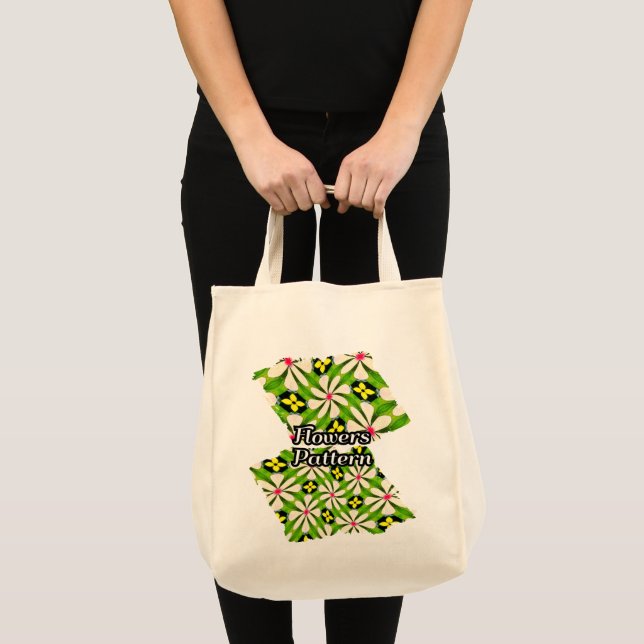 Bolso De Tela Patrón de flores estéticas (Anverso (producto))