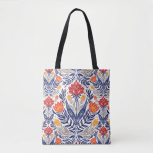 Bolso De Tela Patrón de flores folclóricas