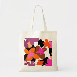 Bolso De Tela Patrón de flores rosadas