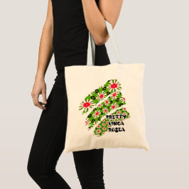 Bolso De Tela Patrón de flores rosadas y blancas