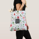 Bolso De Tela Patrón de flores silvestres florales suaves y suav<br><div class="desc">Una tienda botánica suave con flores silvestres en rosa y verde</div>