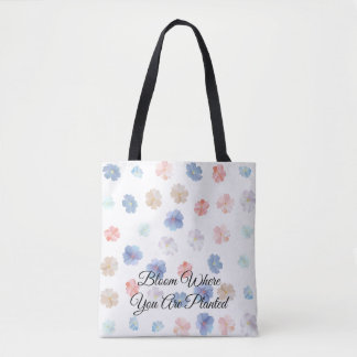 Bolso De Tela Patrón de flores silvestres pastel suave