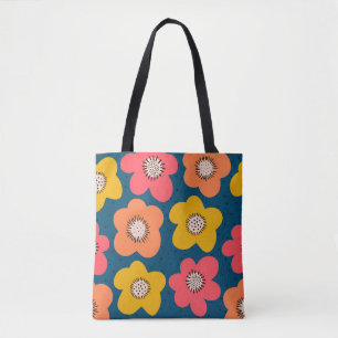 Bolso De Tela Patrón de flores sin foco. Flores audaces Escandin