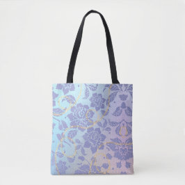 Bolso De Tela patrón de flores violetas