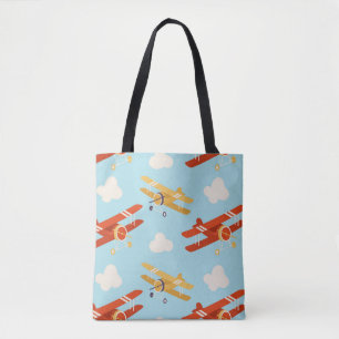 Bolso De Tela Patrón de fondo de las nubes de los planos vintage
