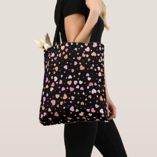 Bolso De Tela Patrón de fondo de San Valentín 2024 con corazón