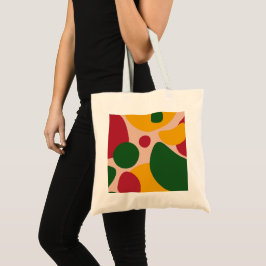 Bolso De Tela Patrón de formas abstractas retro atrevidas