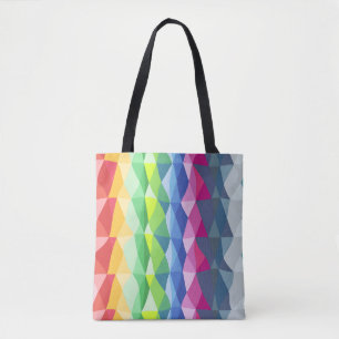 Bolso De Tela Patrón de formas geométricas de arcoiris abstracta