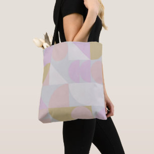 Bolso De Tela Patrón de formas geométricas modernas en pasteles