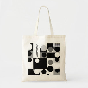 Bolso De Tela patrón de formas geométricas moderno Tote Bag retr