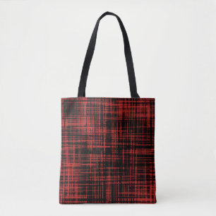 Bolso De Tela Patrón de franja abstracta negra y roja