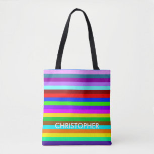 Bolso De Tela Patrón de franjas de colores HOLI + tus ideas