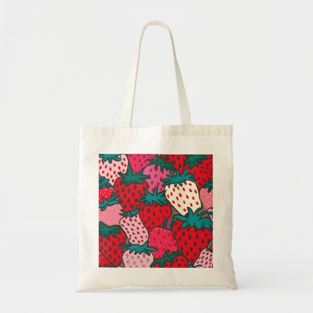 Bolso De Tela patrón de fresa (Frente)