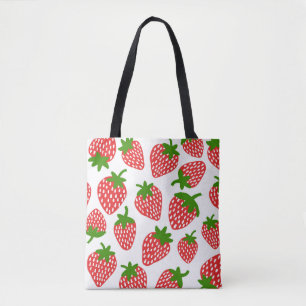 Bolso De Tela Patrón de fresa sin costuras. Ilustracion de épo