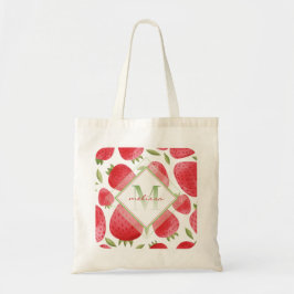 Bolso De Tela Patrón de fresas 🍓 monograma de fresa