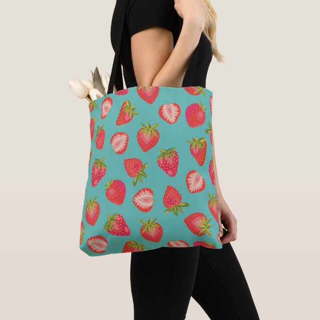 Bolso De Tela Patrón de fruta de fresa (Detalle)