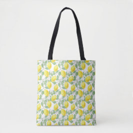 Bolso De Tela Patrón de fruta limón amarillo y verde