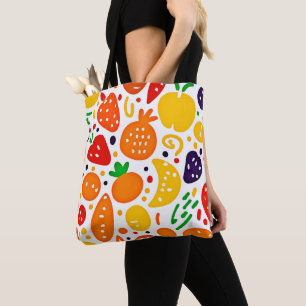 Bolso De Tela Patrón de fruta vibrante