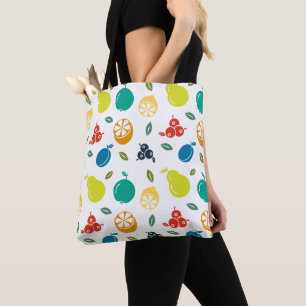 Bolso De Tela Patrón de frutas, ciruela, Naranja, limón, pera, m