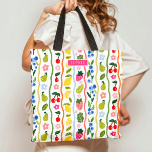Bolso De Tela Patrón de frutas Comida Verano Elegante Con estilo