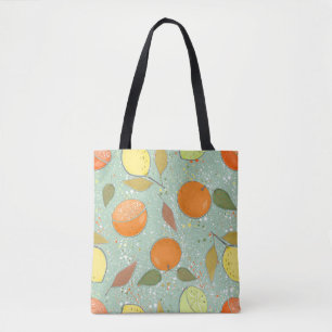Bolso De Tela Patrón de frutas con limones, naranjas