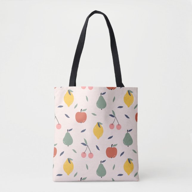 Bolso De Tela Patrón de frutas de corte (Anverso)