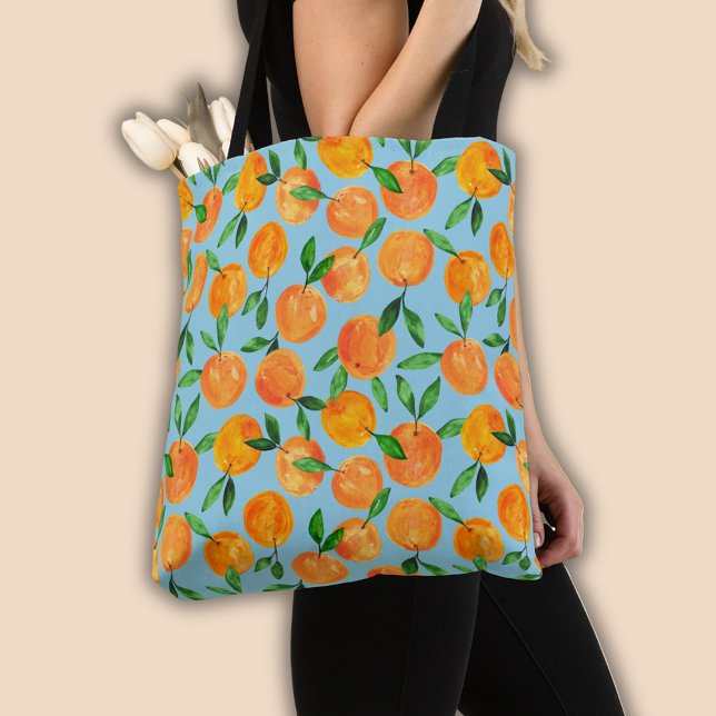 Bolso De Tela Patrón de frutas de los naranjas de cítricos (Summer fruit, citrus orange fruit pattern tote bag)