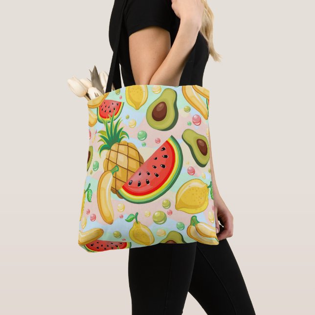 Bolso De Tela Patrón de frutas de verano fresco (Detalle)