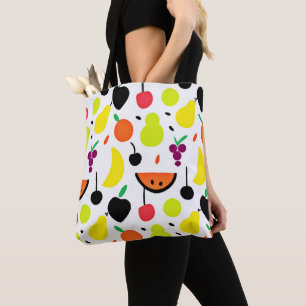 Bolso De Tela Patrón de Frutas Neón Resplandor Tropical