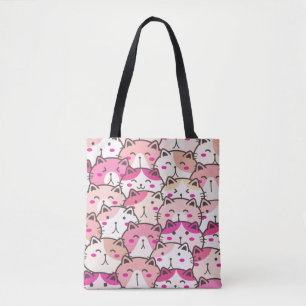 Bolso De Tela Patrón de gato Animales divertidos y coloridos Mas