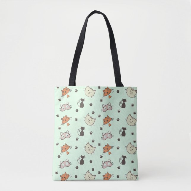 Bolso De Tela Patrón de gato Kitty (Anverso)