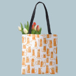 Bolso De Tela Patrón de gato naranja<br><div class="desc">Pequeños gatos de jengibre naranjas de acuarela. Arte original de Nic Squirrell.</div>