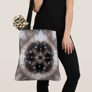 Bolso De Tela Patrón de gato siamés caleidoscopio con ojos azule