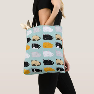 Bolso De Tela Patrón de gatos caprichosos