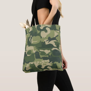 Bolso De Tela Patrón de gatos de camuflaje Ejército Gatos Gatito