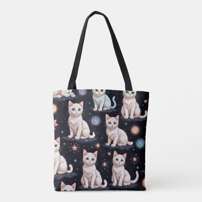 Bolso De Tela Patrón de gatos de corte (Reverso)