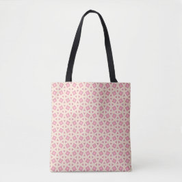 Bolso De Tela Patrón de Geometría de Celosía Rosa
