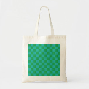 Bolso De Tela Patrón de Gingham de Green Blue Checkered