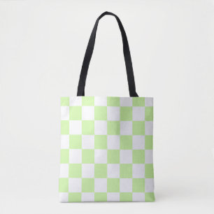 Bolso De Tela Patrón de Gingham de Pastel Verde