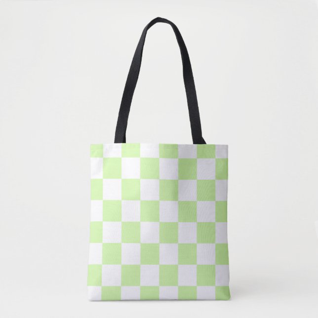 Bolso De Tela Patrón de Gingham de Pastel Verde (Anverso)