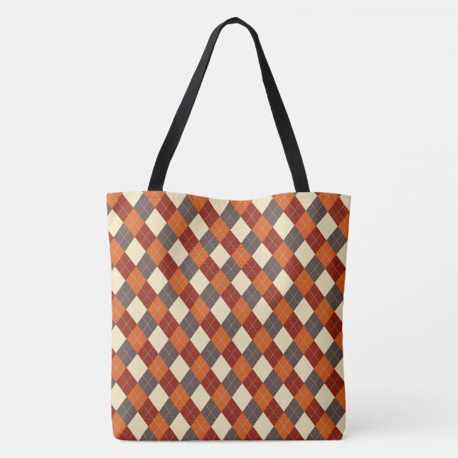 Bolso De Tela Patrón de Gingham otoño/otoño (Reverso)