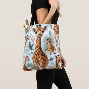 Bolso De Tela Patrón de Giraffe de Bebé Cute Vintage