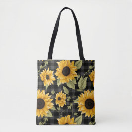 Bolso De Tela Patrón de girasoles de Gingham