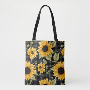 Bolso De Tela Patrón de girasoles de Gingham