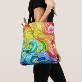 Bolso De Tela Patrón de giro arco iris